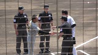 【スパイチュ】くふうハヤテベンチャーズ 赤堀元之監督と 阪神タイガース 和田豊監督のメンバー表交換 2024/4/19 ちゅーるスタジアム