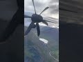 icelandair dhc 8 400 turboprop landing at akureyri airport aky