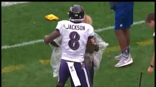Lamar Jackson Hits Camerawoman, Helps Her Up!