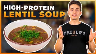 LENTIL POTATO SOUP  -  High Protein Vegan Recipe