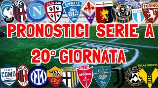 SERIE A PRONOSTICI 20 GIORNATA : LAZIO COMO ⚽ TORINO JUVE ⚽ GENOA PARMA e...