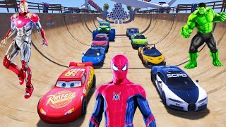 Continuation next Epic challenge jump Ramp Mount Chiliad Spiderman BMW Cars Audi Monster Truck GTA V