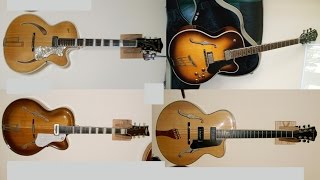 Musima Ambassador, Eastman AR805CE, Hofner 462 and Hofner Vice President comparison