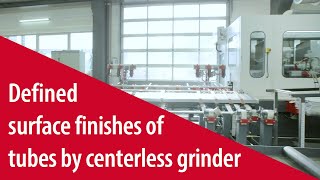 Achieve defined surface finishes of tubes by centerless grinder with VSM COMPACTGRAIN Plus KK790Y.