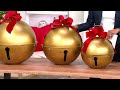 kringle express set of 3 oversized lit bells with bows on qvc