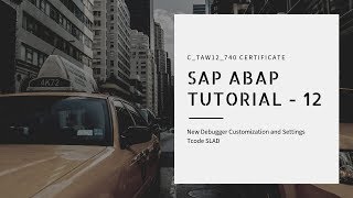 SAP ABAP Certificate Tutorial -12 (New Debugger Customization and Settings, TCode SLAD )