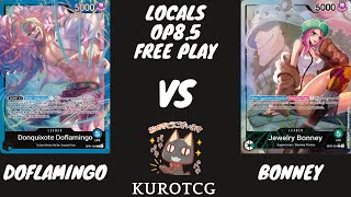 (OP8.5) Blue Doflamingo vs Bonney@ConereNetwork ! One Piece TCG POV Free Play.