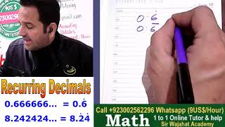Math Topic: Recurring Decimals to Fractions in Urdu and Hindi, Repeating Decimals to Fractions