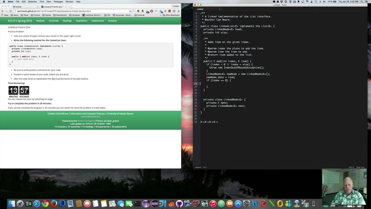 Linkedlist Practice Quiz Youtube