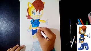 how to draw sonic the hedgehog 3 ! how to draw female sonic ! draw cute sonic