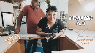 Installing Our New Giant Sink and Counter for our IKEA Island (finally!!) | Kitchen Reno | Part 15