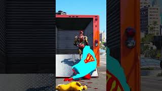 GTA V : LIONESS SAVING SUPER-COW FROM SPIDER-MAN 😯| #shorts