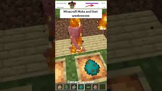 Minecraft Mobs and their weaknesses || Minecraft Shorts  || @Gamer_Symor  || #shorts  #minecraft