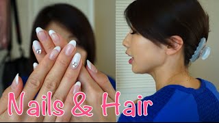 クリスマスネイル \u0026 2秒で髪の毛をまとめる方法w // Xmas nails and 2 second hair trick〔# 277〕