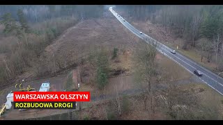 Modernizacja drogi z Olsztyna | Wyjazd z Olsztyna do Warszawy | Widok z drona 4K