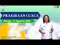 Prakiraan Cuaca Esok Hari, Minggu, 11 Agustus 2024.