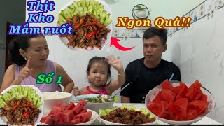 Thịt kho mắm ruốt /bữa cơm quê cùng cháu ngoại đầy ấp tiếng cười và hạnh phúc/AHCSGĐV