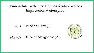 nomenclatura de stock-oxidos basicos