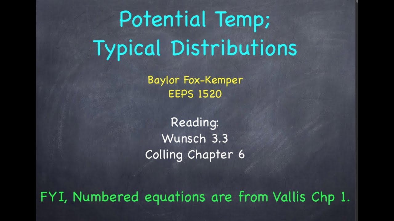 Eeps1520 05 Potential Temperature Youtube