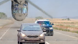 US Helicopter Pilots Special Technique to Chase & Catch Vehicles During Border P
