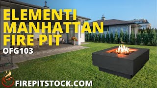 Elementi Manhattan Square Concrete Fire Pit Table OFG103 | Fire Pit Stock