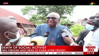 Interior minister speaks on death of social activist, Ibrahim Kaaka, and Protesters at Ejura