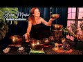 Singing Bowls Meditation w/ Rain & Gentle Thunder 💜 ASMR Soft Spoken Qi Sounds, Sleep Music