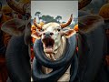 cow covered in million large snakes rescue team saved cow humanity cow animals