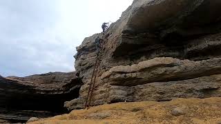 Filey Brigg Ladders Black Hole North Sea Yorkshire Coast England UK Jurassic strata climbing