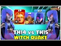 Th14 vs Max Th15 | Th14 Super Giant Witch Quake Attack Strategy - Clash of Clans