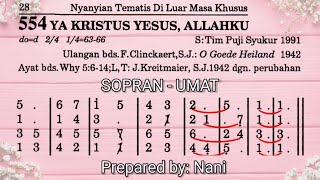 Ya Kristus Yesus, Allahku (PS 554 - Piano) SOPRAN - UMAT