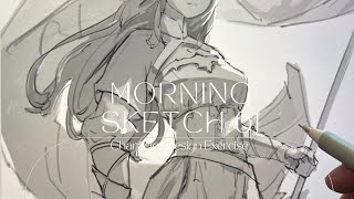 「Procreate morning sketch早晨素描」61 character sketch  ▶white noise🔁