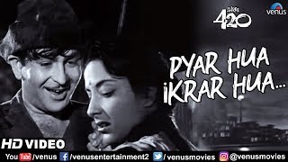 Pyar Hua Ikraar Hua | Raj Kapoor & Nargis | Shree 420 | Evergreen Lata Mangeshkar | Ishtar Music