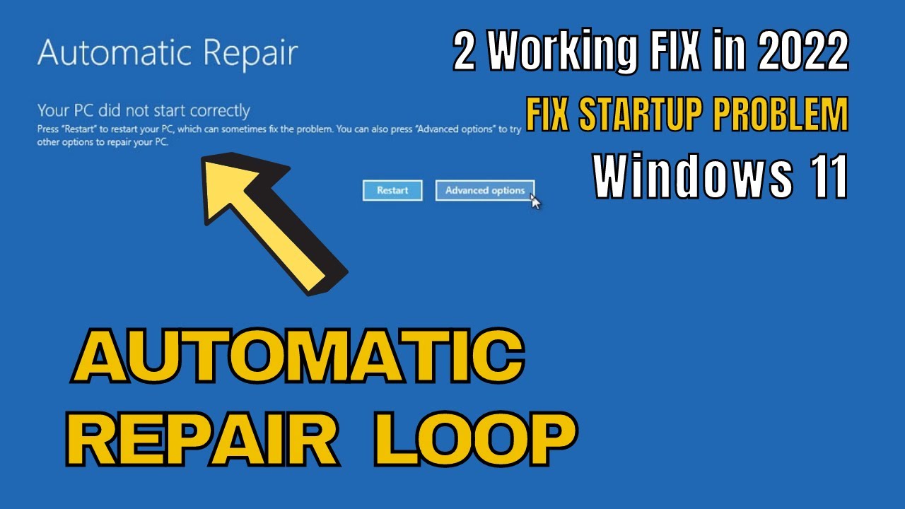 How To FIX Automatic Repair Loop & StartUp Problems In Windows 11 (2023 ...