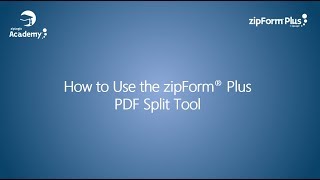 zipForm® Plus PDF Split Functionality