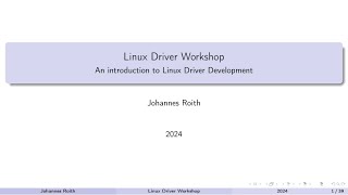 Linux Driver Workshop 2024