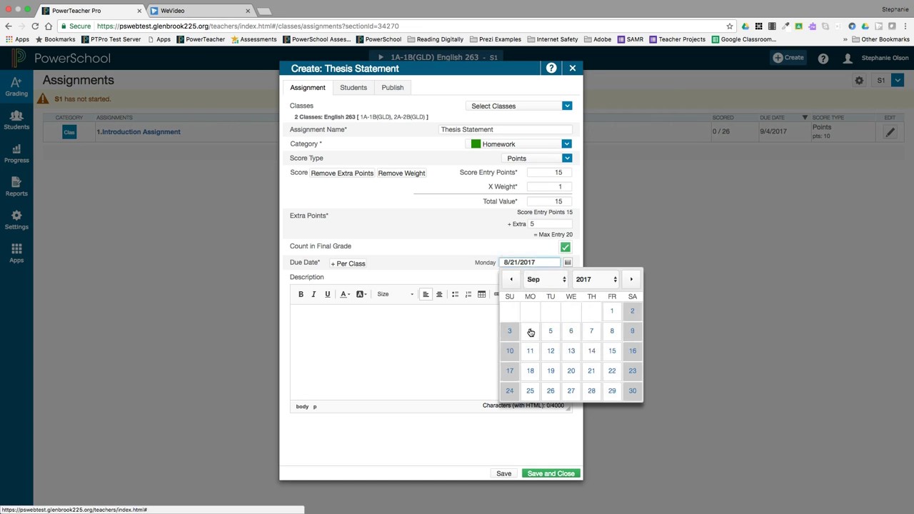PowerTeacher Pro: Adding Assignments - YouTube