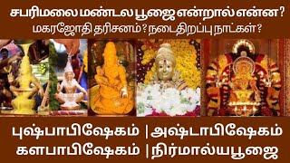 சபரிமலை மண்டல பூஜை என்றால் என்ன? மகரஜோதி தரிசனம்? நடைதிறப்பு நாட்கள்? #ayyappan