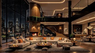 Luxurious Apartment on a Rainy Night🌧️Relaxing Saxophone Jazz Music and Rain Sounds for Deep Sleep