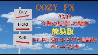 02.09 今週の見通しの動画 簡易版　ドル円、豪ドル円ダウ理論的 チャート分析