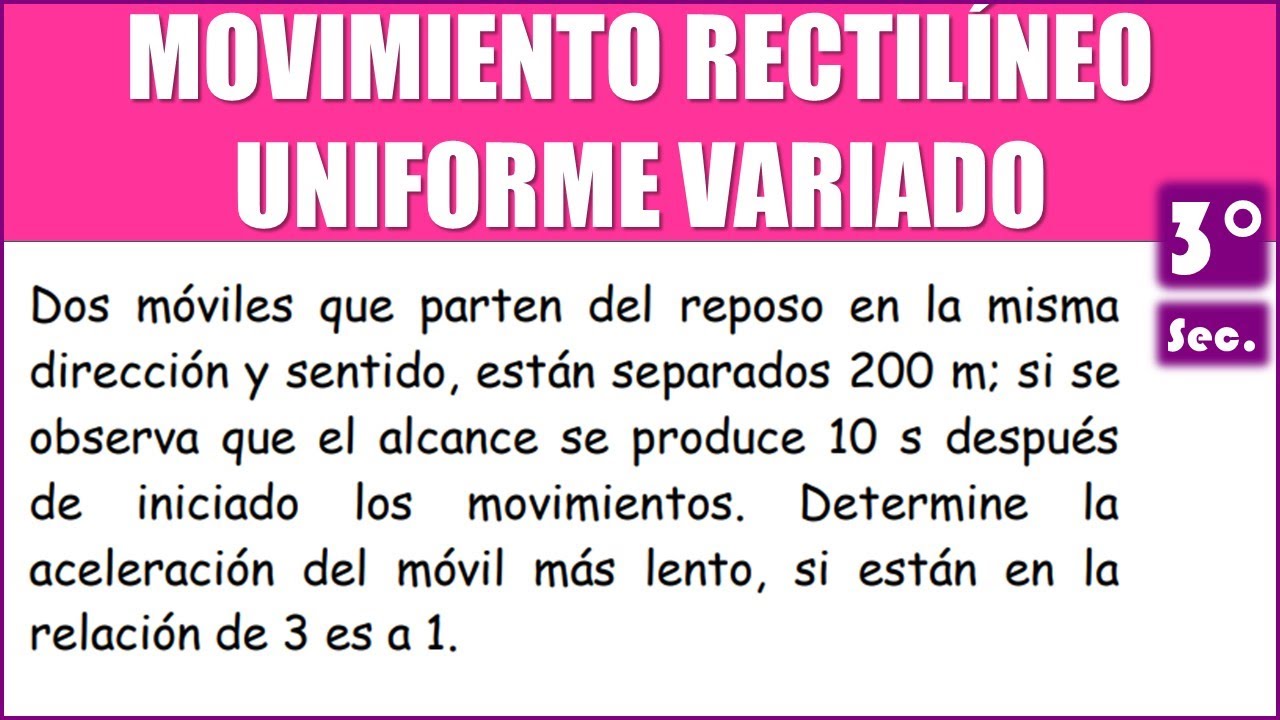 Dos Móviles Que Parten Del Reposo En La Misma Dirección Y Sentido ...