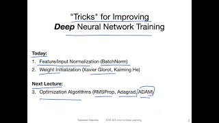 L11.0 Input Normalization and Weight Initialization -- Lecture Overview