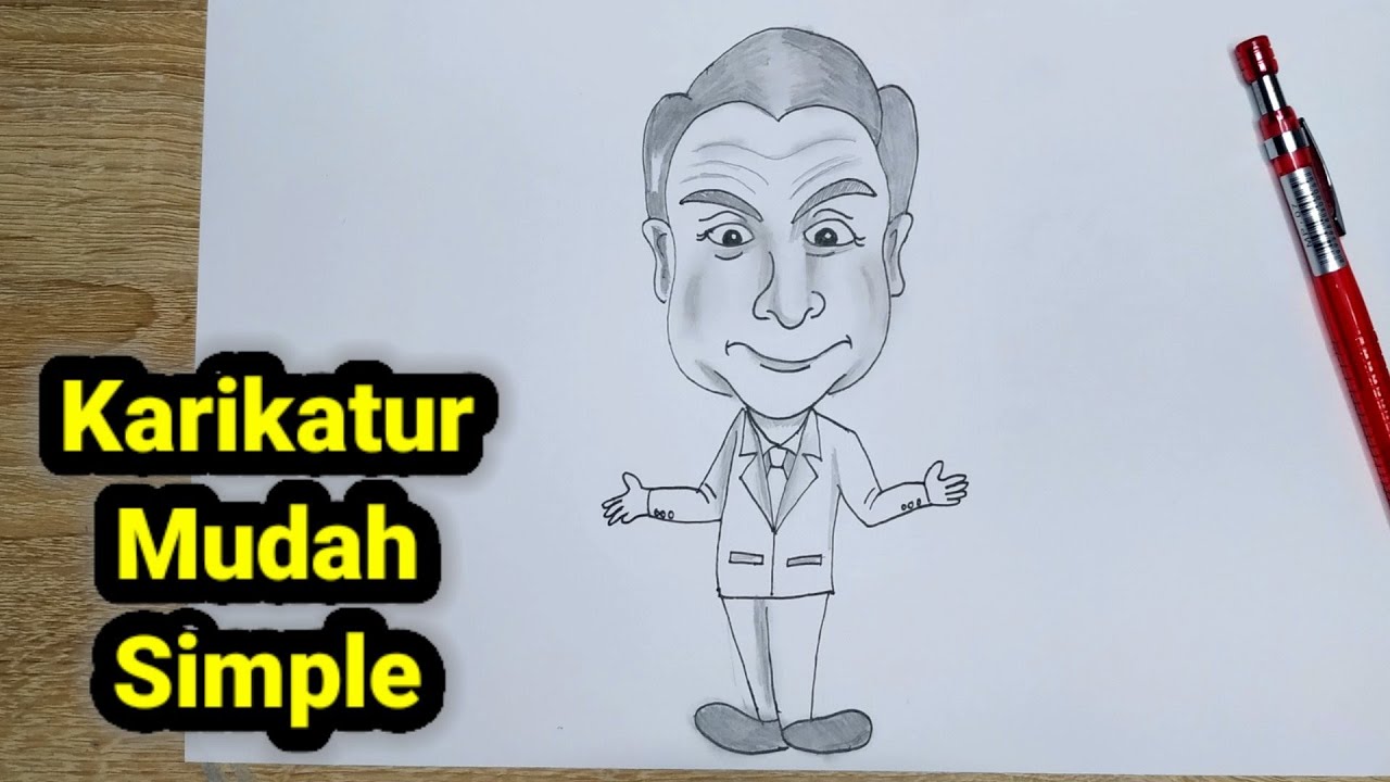 Membuat Gambar Karikatur Yang Mudah || Gambar Ilustrasi Karikatur - YouTube