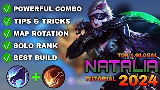 NATALIA Solo Rank Tutorial & Guide 2024 (English): Skills, Combo, Best Build, Tips & Tricks | MLBB