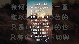 人生是一場修行，但人生是一場求不得的修行。 #正能量 #successmindset #successmindsetquotes #善念