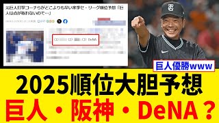 【朗報】来季セ・リーグ順位大胆予想...巨人・阪神・DeNA？【2chスレ】【5chスレ】