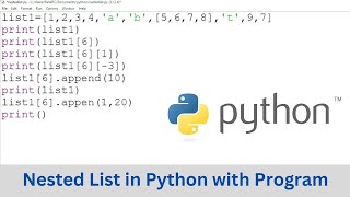 Nested List in Python with Program EXAMPLE | CSE GYAN | Python Tutorials