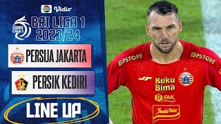 Persija Jakarta Vs Persik Kediri | Line up & Kick Off  BRI Liga 1 2023/24