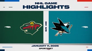 NHL Highlights | Wild vs. Sharks - January 11, 2025