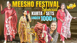 Meesho Festival Special Kurta Sets Under 1000rs🎉Best Quality|Trending collections|Meesho Haul|Meesho